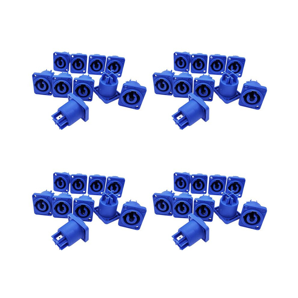 40Pcs Powercon Connector 3 Pins 20A 250V Power Speaker Panel Socket Female For Led Screen Stage Lighting, 6031559399295