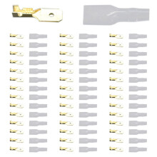 400 Stücke Weibliche Spaten Crimp Anschlüsse Hülsen Kabel Wickel Anschluss für Auto Audio Lautsprecher mit 22-16 AWG, 6,3 mm