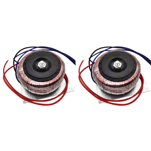 2X Dubbel 18V Koppar Toroidtransformator Strömförsörjning Dubbel Strömförsörjningsslinga Transformator för Effektförstärkare