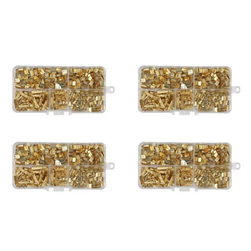 2000Pc U Shape Copper Ring Terminals Crimp Kit Non-Insulated Assortment Cable Wire Spade Electric Butt Connector 454TABC