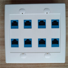 4X Plaque Murale Ethernet 8 - Double Gang Cat6 RJ45 Jack Câble Réseau Façade Femelle à Femelle - Bleu