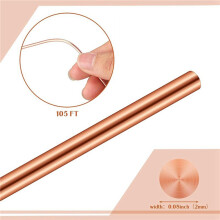 4 Rolls Soft Copper Wire Solid Bare Bendable Wire for Electroculture, Jewelry Making (12 Gauge 52.49Feet Per Roll)
