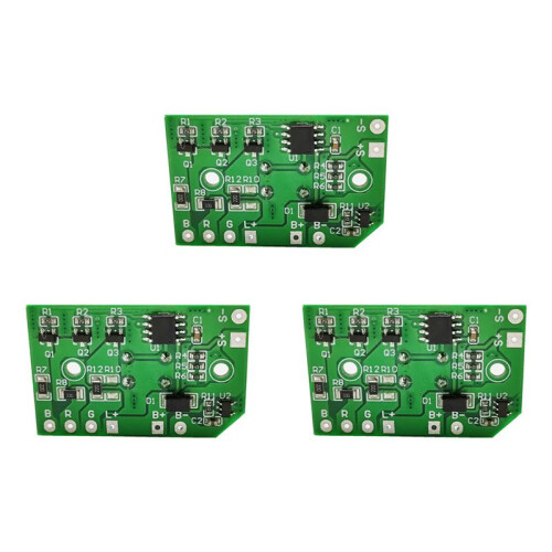 3X Solar Light Circuit Board 3.7V  Solar Lawn Lamp Controller Lithium Battery RGB Changing
