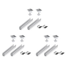 6x Staffa di Montaggio per Pannello Solare Binari Morsetto di Fissaggio Modulo di Fissaggio Montaggio Alimentatori Solari Fotovoltaici Tetto
