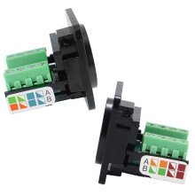 30PCS RJ45 Female Panel Mount Screw Terminal Adapter, D-Type RJ45 8P8C Female to 8pin Terminal