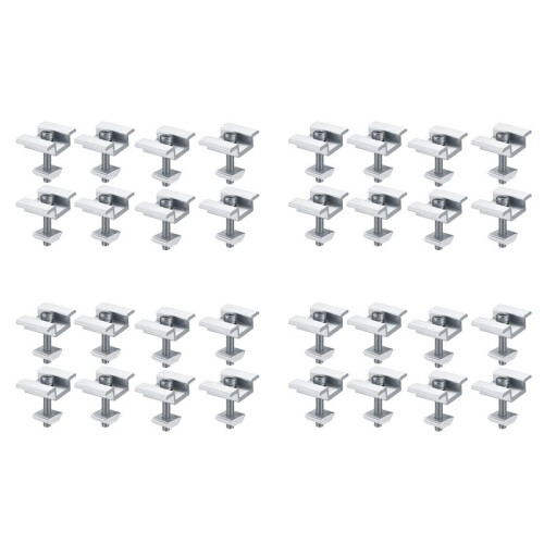 32Pack Solar Panel Mounting Brackets, Solar Panel End Clamps, Centre Clamps, for PV Solar Panel Solar Module 30mm