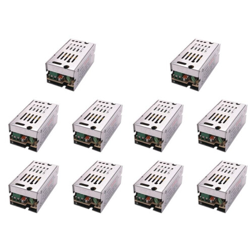 10X Spänningstransformator Strömförsörjning AC 110/220V Till  12V 1A Silver
