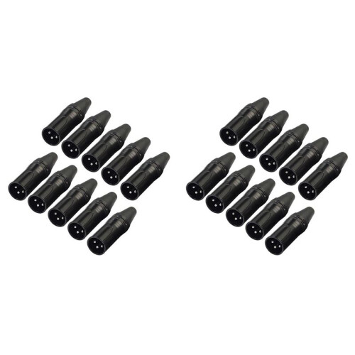 20pcs DIY 3Pin XLR Adapter Socket XLR Aviation Connector Welding  Microphone Cable Connector(Male)