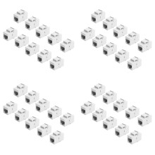 40Pcs RJ45 Connector Jack Cat6 Extension Coupler Ethernet Network LAN Cat 6 Coupler Jacks Extend Adapter,White