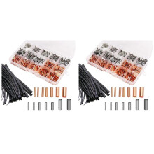 1940 St Trådhylsor Kit Förtent Koppar Crimp Connector Elektrisk Kabel Pin Kabel Terminalsats med Krympslang