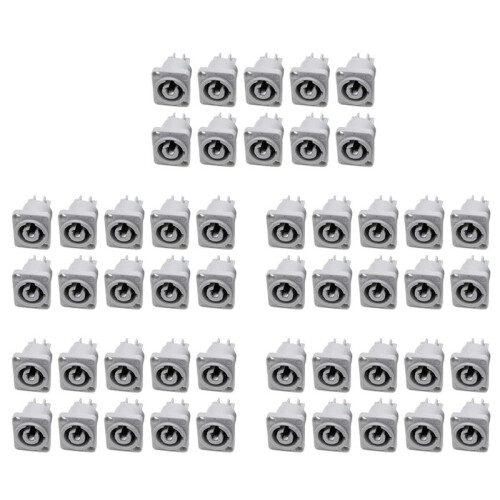50PCS Powercon Connector 3 Pins 20A 250V Power Speaker Panel Socket Female for LED Screen Stage Lighting,Grey