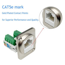 Adaptador de Terminal de Parafuso de Montagem em Painel RJ45 8 Peças, Conector Fêmea de Montagem em Painel RJ45/8P8C, Extensor de Terminal Sem Solda