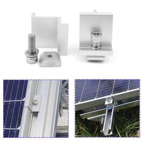 12x Solar Panel Mount Bracket Photovoltaic Panel Rail Solar Panel Mount Fastening Module with Mid 35mm 2