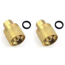 2X RE7141F Válvula Adaptadora de Conector de Empilhadeira de Propano com Junta - Conector Fêmea de Latão