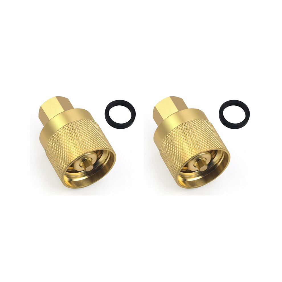 2X Re7141f Propane Forklift Connector Adapter Valve With Gasket - Brass Female Connector 4711262742220