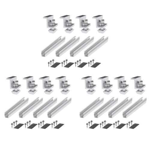 12x Solar Panel Mount Bracket Photovoltaic Panel Rail Solar Panel Mount Fastening Module with Mid 30mm