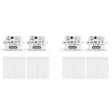 4 Pezzi Ricevitore Relè RF 433Mhz con Interruttore A Parete Senza Fili con 2x Interruttore A Pannello 2Gang Telecomando LED per Lampada A LED