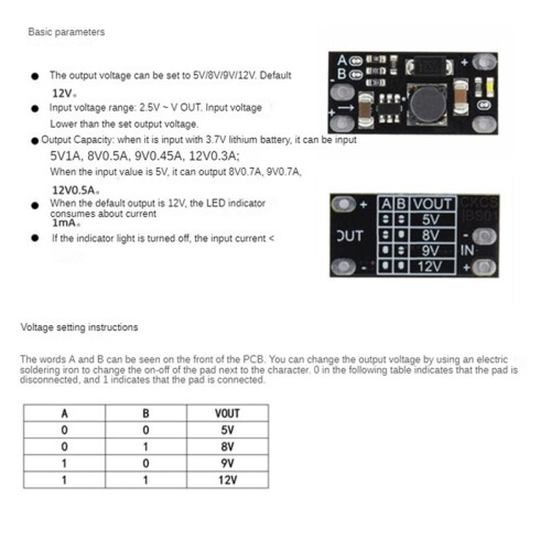 80Pcs  - Boost Step  Converter 3.7V to 12V Voltage Regulator Lithium Battery Boost Module 5V/8V/9V/12V Output 2