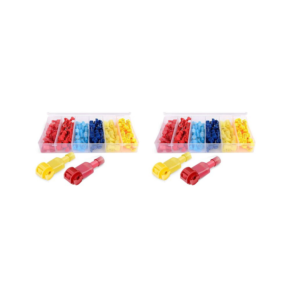 240 Pcs/120 Pairs Quick Splice Wire Terminals T-Tap Self-Stripping With Nylon Fully Insulated Male Quick Disconnects 6032462468580