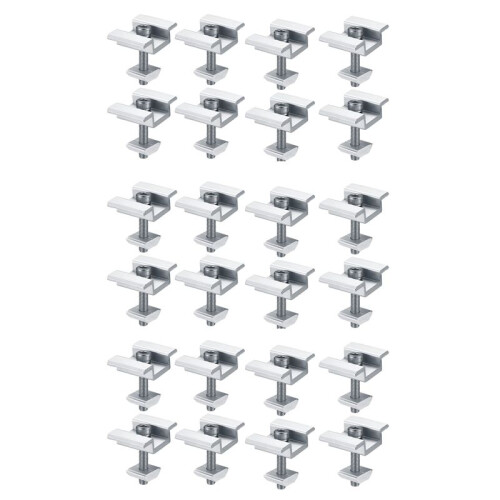 24Pack Solar Panel Mounting Brackets, Solar Panel End Clamps, Centre Clamps, for PV Solar Panel Solar Module 30mm
