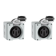2X 50A Strömuttagslåda, 125/250Volt NEMA 14-50R-Uttag Utomhus Dammtät och Väderbeständigt för Elfordon