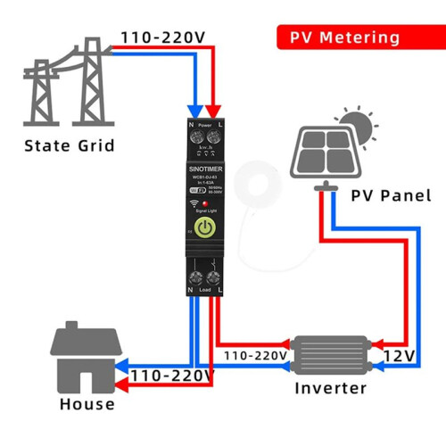 2X  WIFI Overvoltage and Undervoltage Protector Photovoltaic Bidirectional  Meter KWH 1