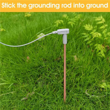 2X Copper Grounding Rod with 40ft Female Ground Cord, Portable Ground Rod Kit,for Grounded Earth Connected Products A