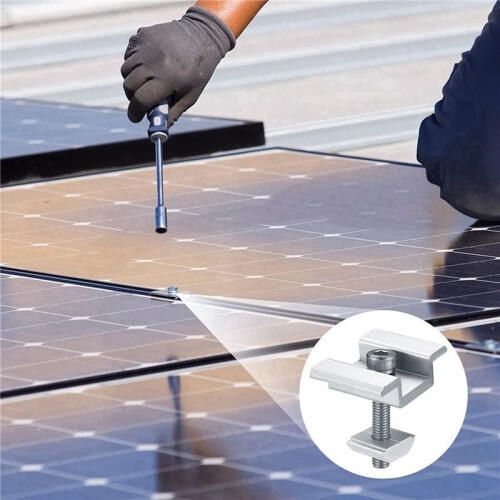 16Pack Solar Panel Mounting Brackets, Solar Panel End Clamps, Centre Clamps, for PV Solar Panel Solar Module 30mm 1