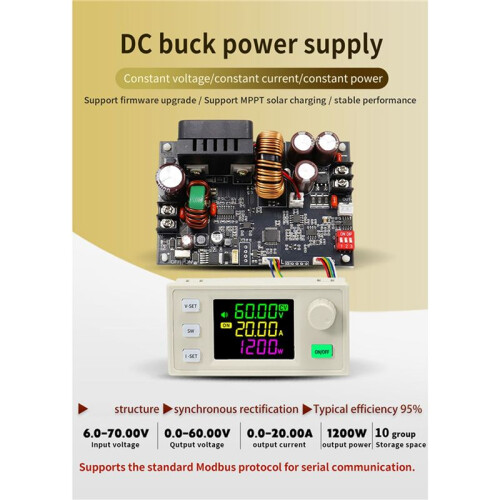 2X XY6020LV CNC Adjustable  Power Supply Constant Voltage Constant Current Maintenance 20A/1200W Step-Down Module 2