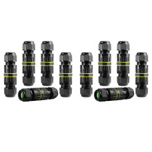 10Pc IP68 Waterproof 2 Way 3-Core Junction Box Electrical Cable Connector M16 Wire Range(3.5-10mm)