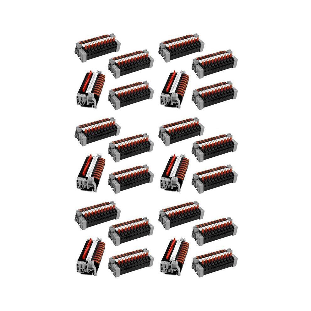 Pack Of 240 Din Rail Terminals,0.08-4 Mmâ² Pct-211 Din Rail Terminals,Black Terminal Block Kit 6032391526368