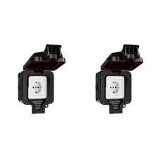 2X Prise Étanche IP66 220 V Prise Murale Noire avec Interrupteur Intégré Appareil Électrique Européen pour Appareils Ménagers (A)