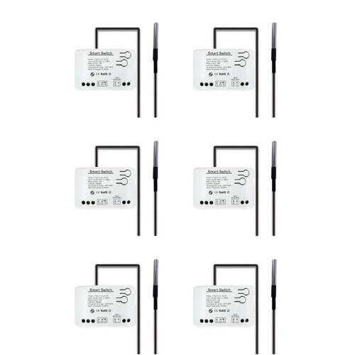 6X Tuya  Zigbee  with Temperature Sensor Passive Dry Contact Zigbee Relay Work with Home Assistant AC 85-250V