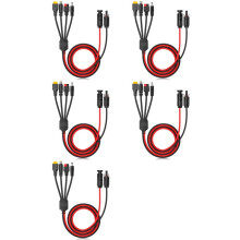 5X 4-in-1 Solar Panel Connector Extension Cable Splitter for Anderson Connector Adapter Power Plug XT60 Female Conn