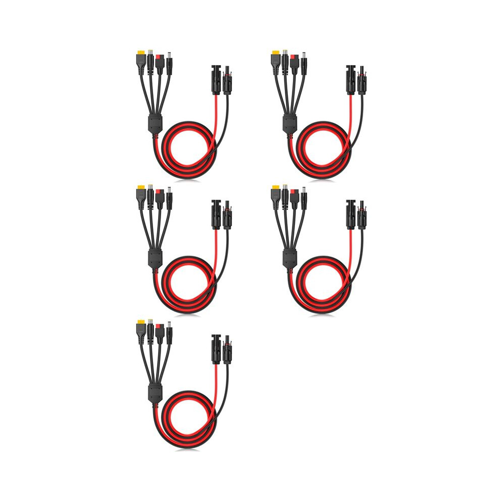 5X 4-In-1 Solar Panel Connector Extension Cable Splitter For Anderson Connector Adapter Power Plug Xt60 Female Conn 6031866495123