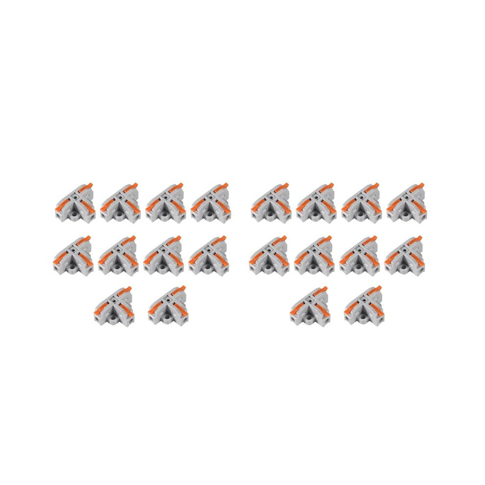 20Pcs Compact Wire Conductor Connector, T-Shape Lever Nut Wire Connector, Quick Splitter 3 Way Electrical Connectors 4711489669775