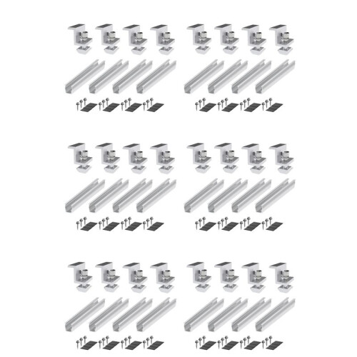 24X Solar Panel Mount Bracket Photovoltaic Panel Rail Solar Panel Mount Fastening Module with Mid 35mm