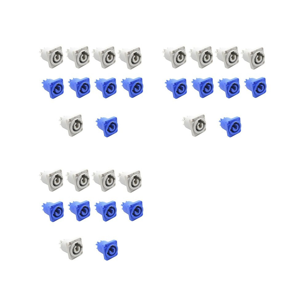 30Pcs 3 Pin 20A 250V Ac Powercon Connector Socket Nac3mpa-1 Nac3mpb-1 Output Connector And Grey/White 6033725935412