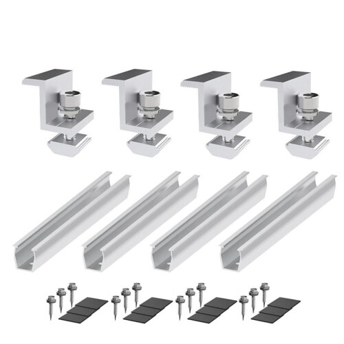 24X Solar Panel Mount Bracket Photovoltaic Panel Rail Solar Panel Mount Fastening Module with Mid 35mm 1