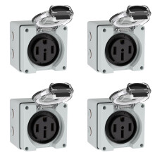 4X 50Amp Power Outlet Box,125/250Volt NEMA 14-50R Receptacle Outdoor Dustproof and for Electric Vehicles