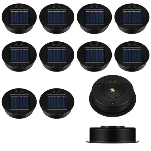 48 Pack Replacement Solar Light Parts Solar Light Replacement Tops Waterproof LED Solar Panel Lantern Lid Light Outdoor 1