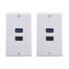 3X 2Port +USB 3.0 Female Wall Face Plate Panel Outlet Socket Extender White