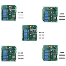 5X ESP8266 ESP-12F WIFI Relay Module 4Channel AC90-250V/DC7-30V/5V Delay Relay for IDE