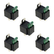 5X Rele' Fuso Automobilistico / Off con Fusibile DC12V 30A 4 Pin con Cavo Assicurativo