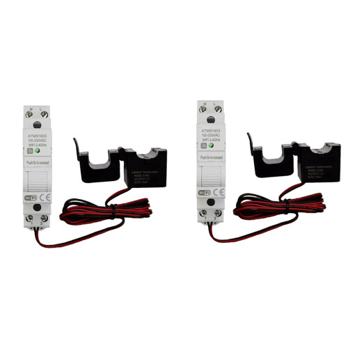 2X ATMS1603 Tuya Single Phase WiFi Intelligent  Meter 100A Din Rail Precisely Measuring Voltmeter Ammeter Power