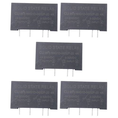 5X Input 3-32V  Output 4A 200V  4 Pin PCB Solid State Relay HHG1D-0/032F-20