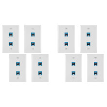 Plaque Murale Ethernet 8 Pièces 2 , Plaques Frontales de Coupleur en Ligne RJ45 Cat6 Femelle à Femelle