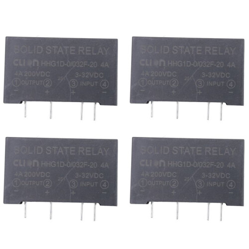 4X Input 3-32V  Output 4A 200V  4 Pin PCB Solid State Relay HHG1D-0/032F-20