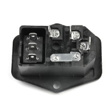 3X New 3 Pin Iec320 C14 Ac Inlet Male Plug Power Socket with Fuse 10A 250V