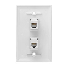 3-pack 2- Ethernet-väggplatta, Cat6 hona till hona vägguttag RJ45  inline koppling vägguttag, vit